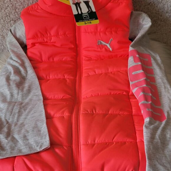 "PUMA" GIRLS 3-PIECE PINK/BLACK/GRAY VEST SET - SIZE S {7-8} - NWT - Picture 3 of 9